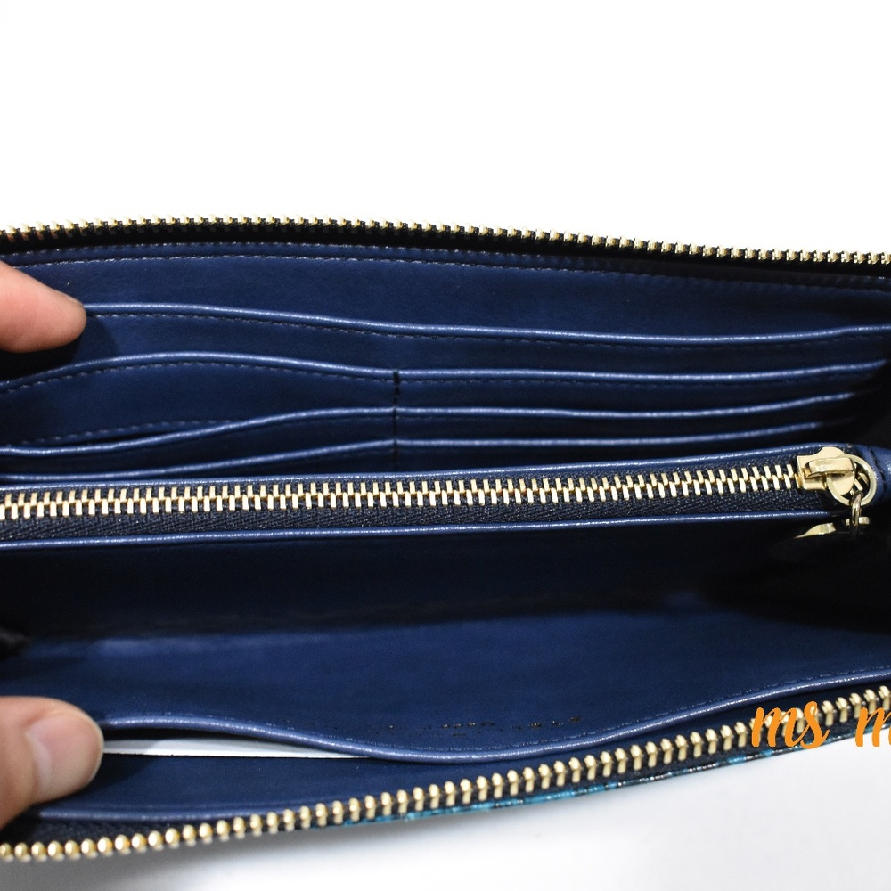 NIB Stella McCartney Faux Snake blue WALLET - Picture 6 of 6